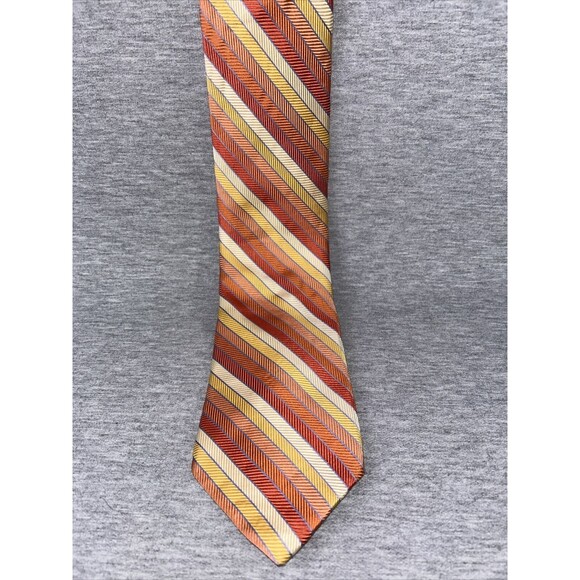 Michael Kors Orange/Gold/Blue Silk Necktie, Great Condition, Used, Bright Colors - Picture 2 of 12